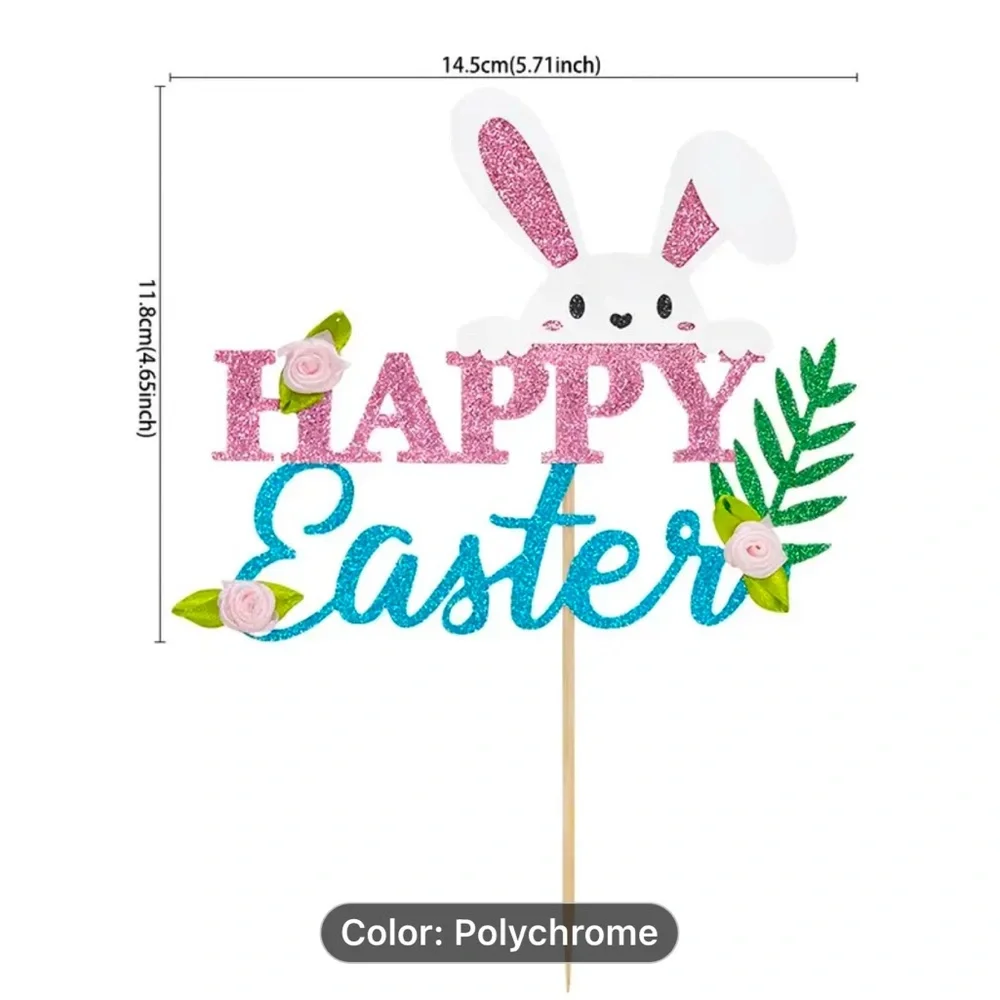Easter Bunny Cake Topper - Pink and Blue